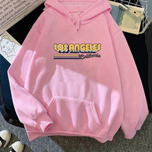 Los Angeles California Letter Printing Hoodie Women Korean Streetwear Sweatshirt Men Casual Pullover Hip Hop Long Sleeve Purple