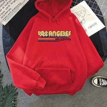 Los Angeles California Letter Printing Hoodie Women Korean Streetwear Sweatshirt Men Casual Pullover Hip Hop Long Sleeve Purple