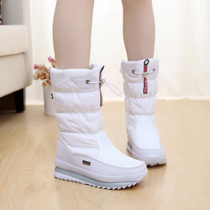 New warm winter boots thick plush waterproof no-slip mid-calf boots