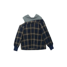 Sportswear Women's 2021 Spring New Plaid Off Shoulder Hooded Loose Top