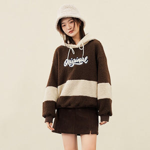 New Women Sweatshirts with Hat 2021 Winter  Loose Hoodies Letter Embroidery Print Warm Comfortable Casual Chic Pullovers