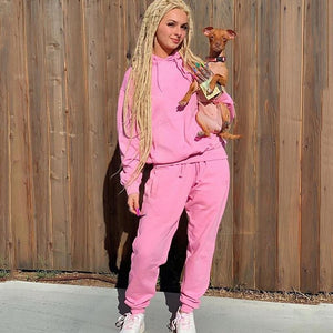 2022 Womens Tracksuit Set  Long Sleeve Hoodie+Pant 2 Piece Set