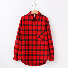 Fashion Plaid Shirt Chic Checked Blouse Long Sleeve  Casual Print Shirt Loose Cotton Top News 2022