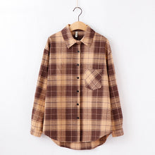 Fashion Plaid Shirt Chic Checked Blouse Long Sleeve  Casual Print Shirt Loose Cotton Top News 2022