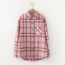 Fashion Plaid Shirt Chic Checked Blouse Long Sleeve  Casual Print Shirt Loose Cotton Top News 2022