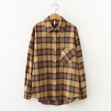 Fashion Plaid Shirt Chic Checked Blouse Long Sleeve  Casual Print Shirt Loose Cotton Top News 2022