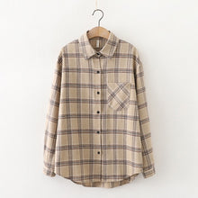 Fashion Plaid Shirt Chic Checked Blouse Long Sleeve  Casual Print Shirt Loose Cotton Top News 2022