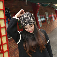 New 2022 Female Cap English Letter Multi Purpose Baggy Knitted Hat